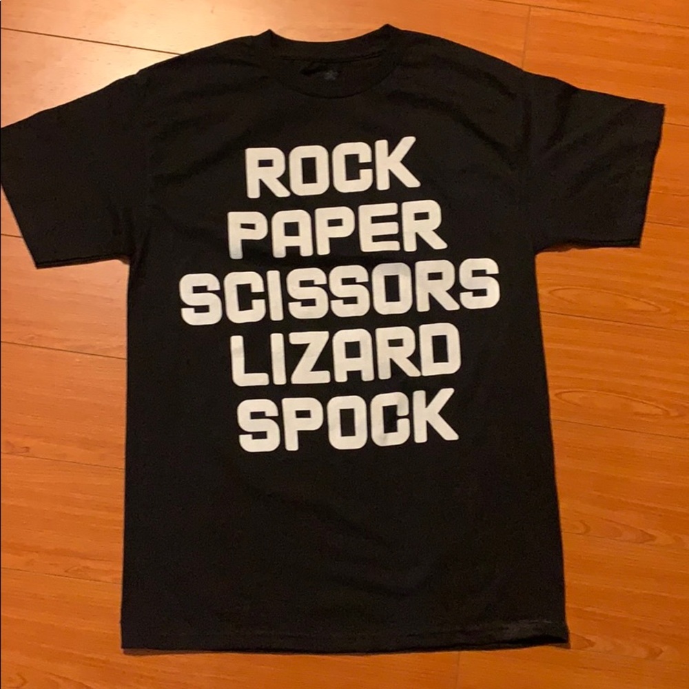 Rock Paper Scissors Lizard Spock Black T- Shirt
